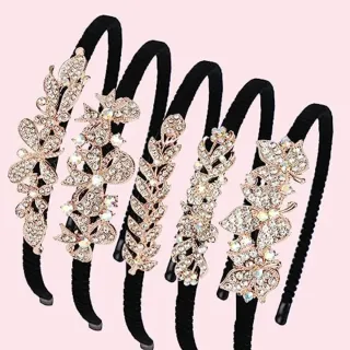 Tocado diadema con mariposas y pedrería