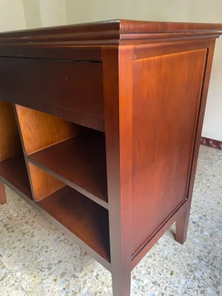 Mesa auxiliar madera maciza caoba