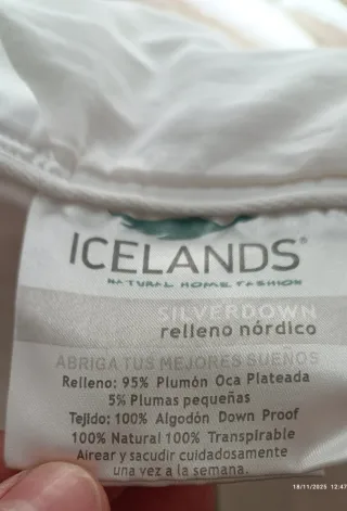 Edredón Nórdico Icelands Silver Down por