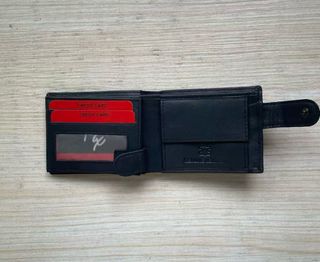 Cartera azul marino piel de Bandera España