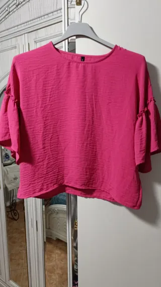 Blusa rosa mangas cortas
