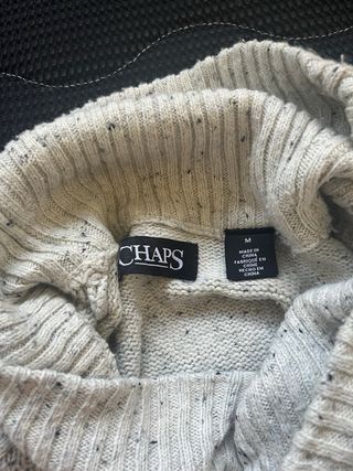 Jersey gris cuello alto tejido Chaps ralph lauren