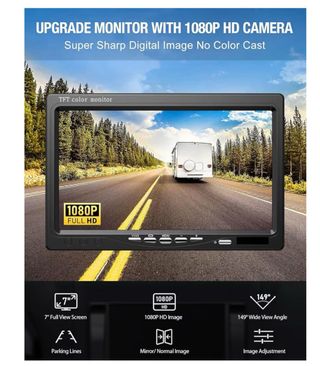 Cámara Trasera HD 7 Monitor Visión Nocturna