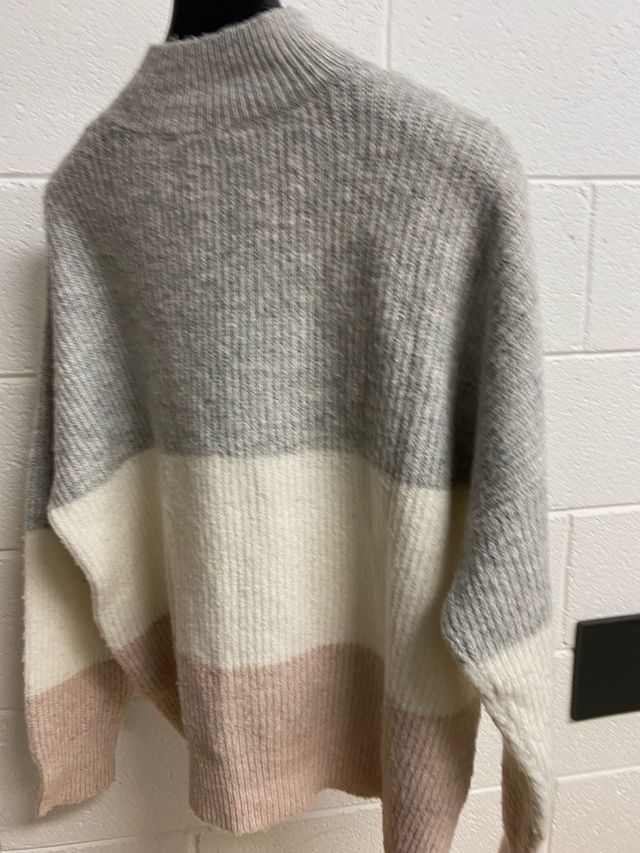 Maglione donna grigio e bianco