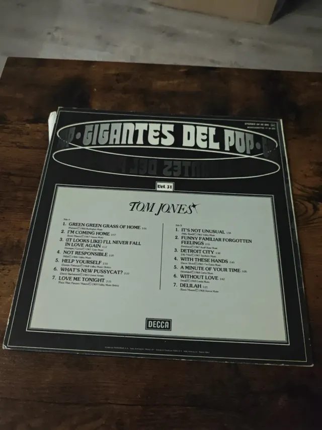 Vinilo Tom Jones - Gigantes del Pop Vol. 31