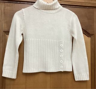 Jersey cuello alto blanco