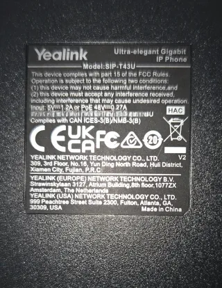 Teléfono IP Yealink T43 SIP