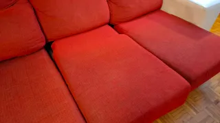 Sofá Chaise Longue Rojo y Blanco