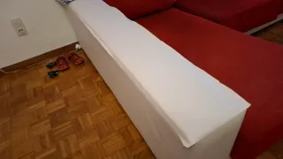Sofá Chaise Longue Rojo y Blanco