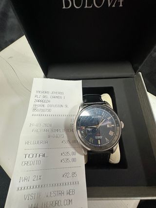 Reloj Bulova Automático GMT Mapa Mundi