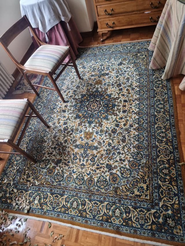 Alfombra Persa Lana Beige y Azul