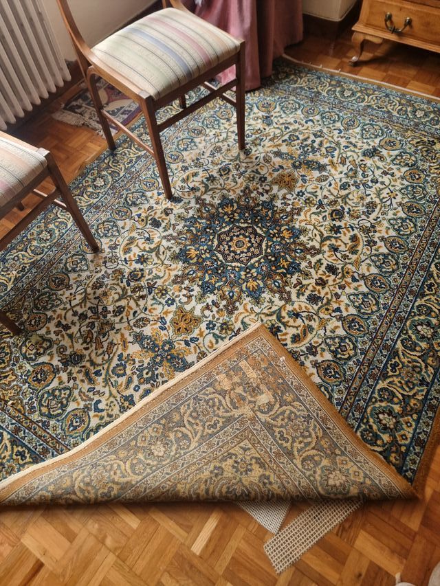 Alfombra Persa Lana Beige y Azul