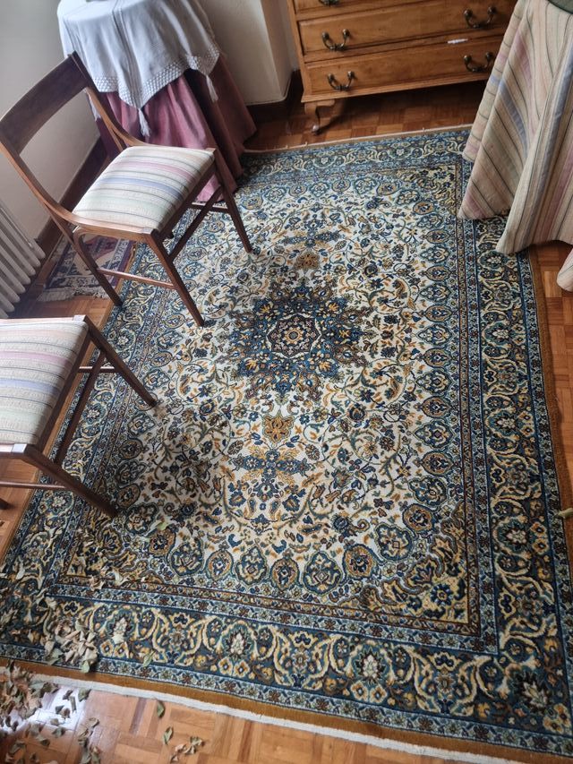 Alfombra Persa Lana Beige y Azul