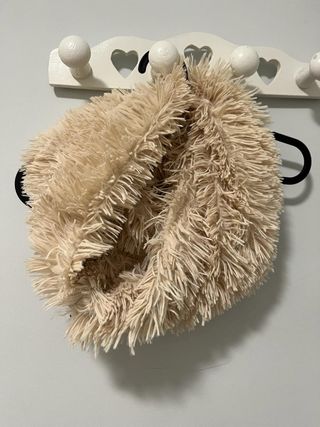 Bufanda redonda pelo beige
