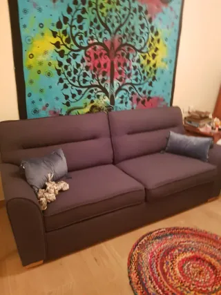 Sofá Cama Gris Tela