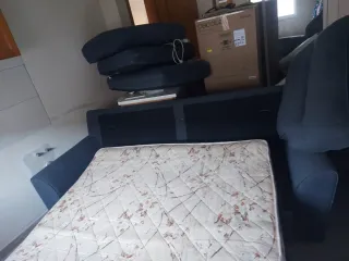 Sofá Cama Gris Tela