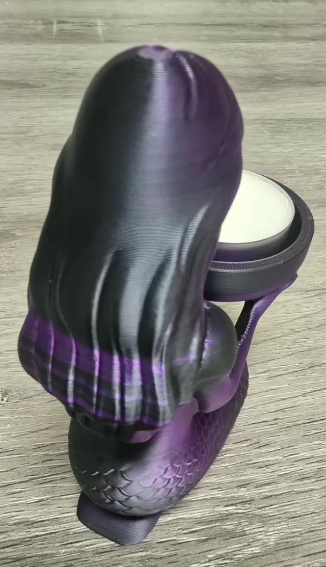 Statuina sirena portacandela viola