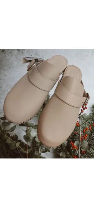 Zuecos Mango T.36 Beige Nuevos.