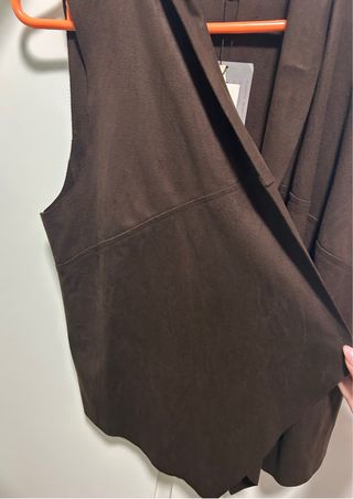 Chaleco Stradivarius ante marrón talla M