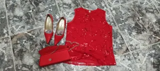 Conjunto Rojo: Top, Zapatos y Bolso