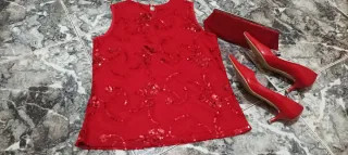 Conjunto Rojo: Top, Zapatos y Bolso