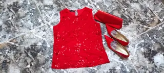 Conjunto Rojo: Top, Zapatos y Bolso