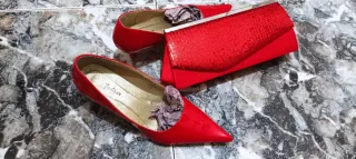 Conjunto Rojo: Top, Zapatos y Bolso