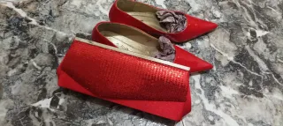 Conjunto Rojo: Top, Zapatos y Bolso