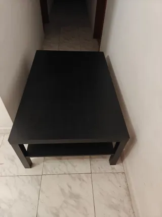 Mesa de centro salón madera negra