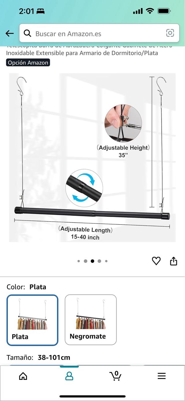 Barra Armario Extensible 38-101cm