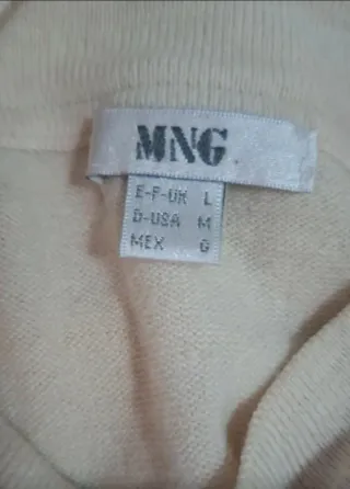 Camisola MNG gola V bege tam L