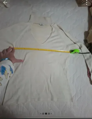 Camisola MNG gola V bege tam L