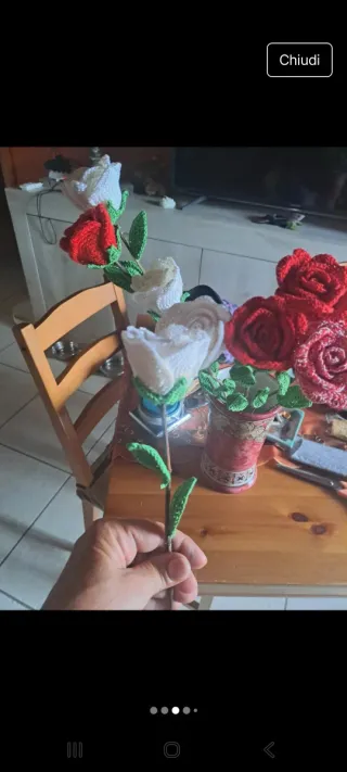 Rose all'uncinetto fatte a mano