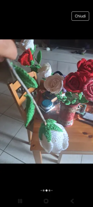 Rose all'uncinetto fatte a mano
