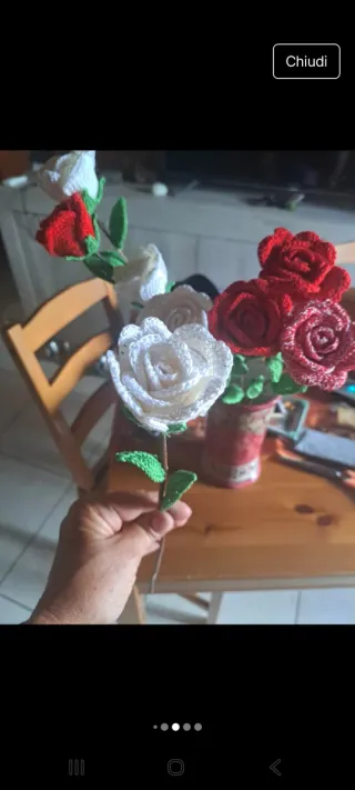 Rose all'uncinetto fatte a mano