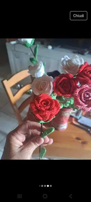 Rose all'uncinetto fatte a mano