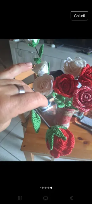 Rose all'uncinetto fatte a mano