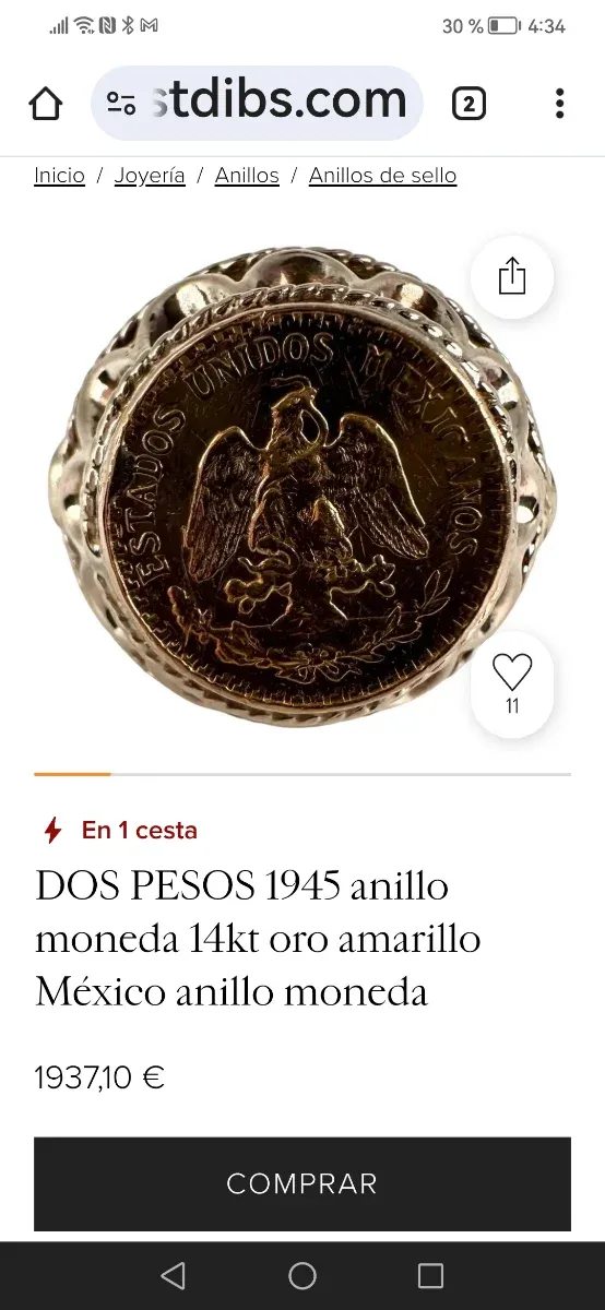 Anillo Sello Oro 18k