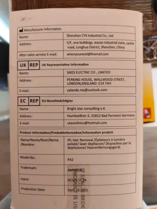 Epilatore Aminzer Rosa e Bianco