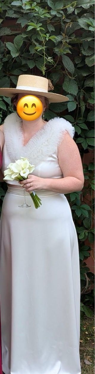 Conjunto Novia 2 Piezas: Crop Top y Falda