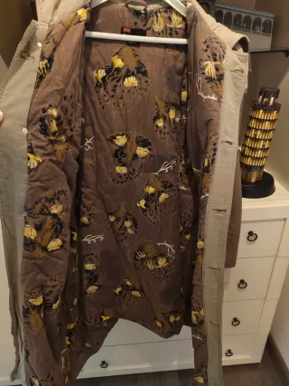 Giaccone lungo uomo beige/marrone