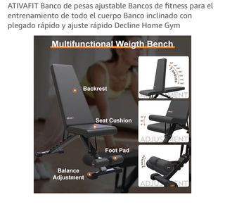 Banco de pesas ATIVAFIT ajustable