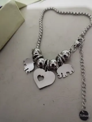 Bracciale con ciondoli elefante e cuore
