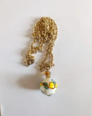 Collana Ninfea Gioielli Pendente Sfera Dipinta