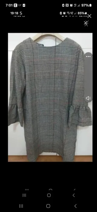 Vestido cuadros invierno talla M