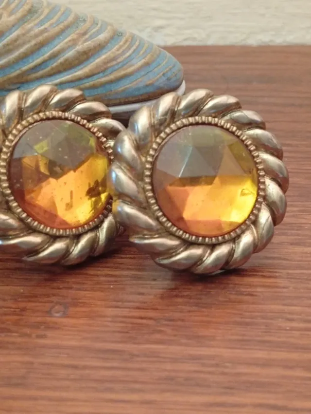 Orecchini grandi clip oro arancio