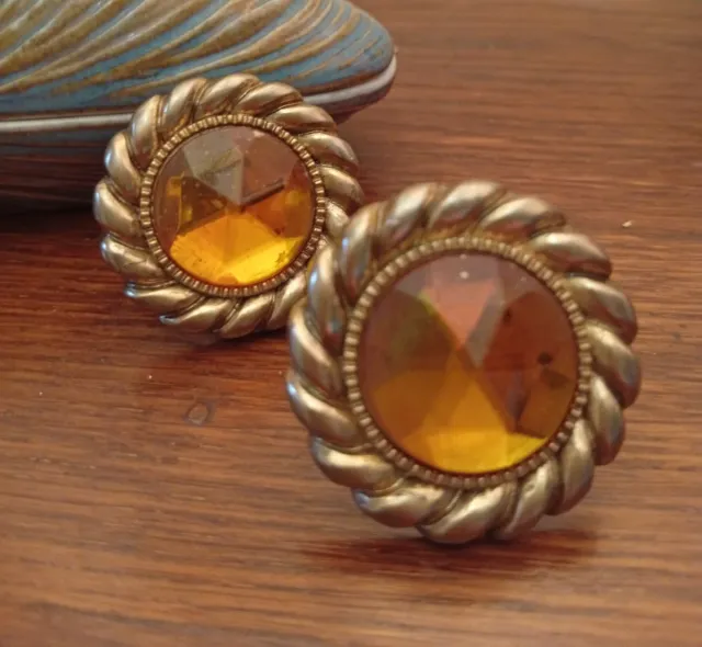 Orecchini grandi clip oro arancio