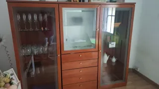 Vitrina de madera y cristal