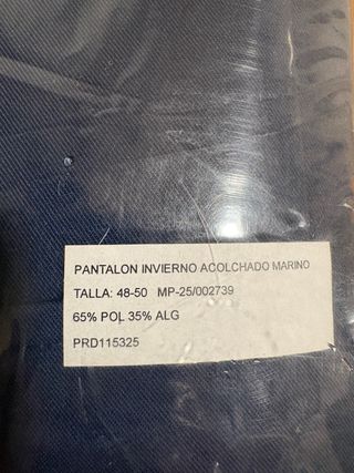 Pantalón de trabajo invierno azul Talla 48-50nuevo