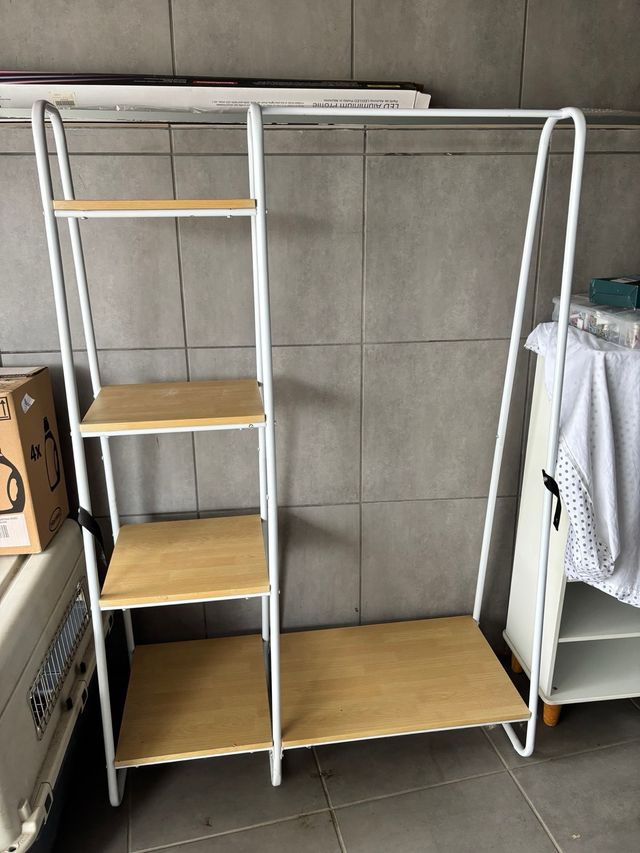 Burro perchero metal y madera